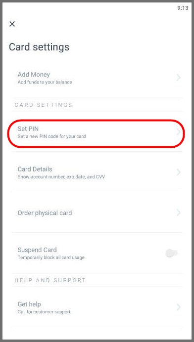 Click Set PIN button