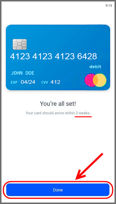 You're all set and you'll receive the card within 2 weeks image