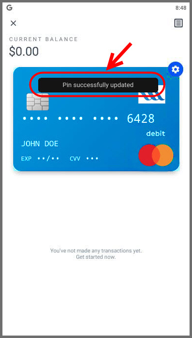 Pin Successfully Updated