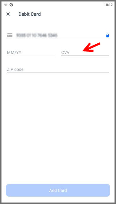 Enter your CVV number