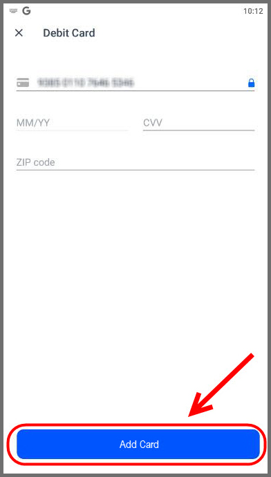 Click Add Card button
