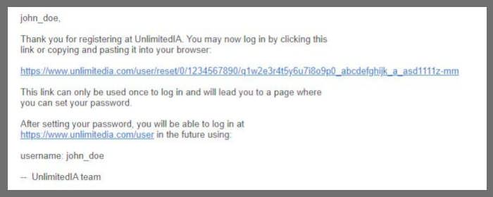 Click Link in email to verify email